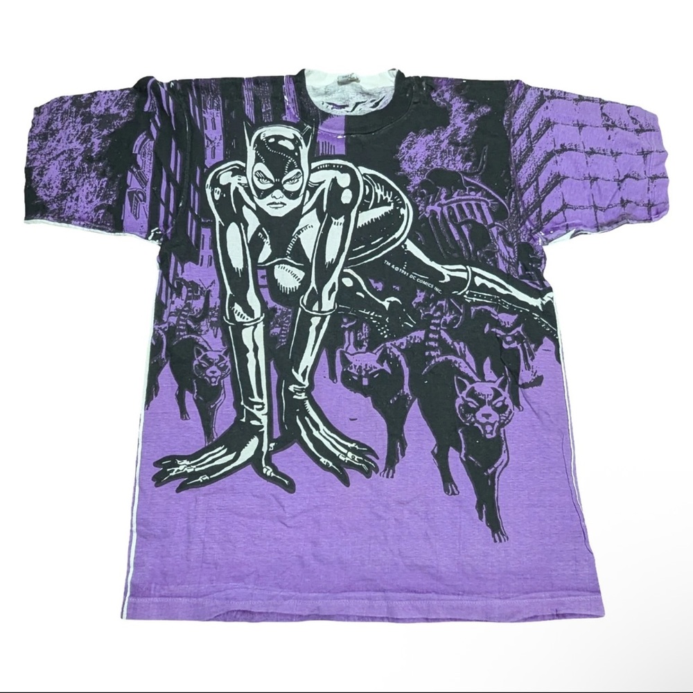 RARE XL Vintage Catwoman T Shirt 1991 DC Comics Inc.
